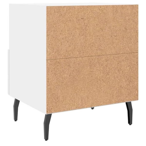 Sæt med 2 natborde med skuffe og åbent rum 40 x 35 x 47,5 cm hvidt ingeniørtræ DEC034920 Vit