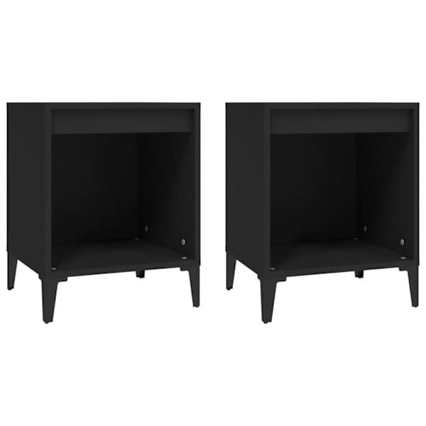 Sæt med 2 natborde med åbent rum 40 x 35 x 50 cm sort ingenieur træ DEC035544 kastanj