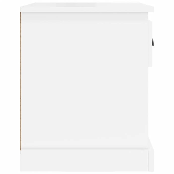 Sæt med 2 natborde med skuffe og åbent rum 39 x 39 x 47,5 cm hvidt ingeniørtræ blank DEC034985 Vit