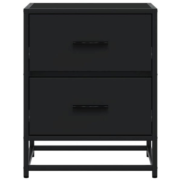Sæt med 2 natborde med skuffer 40 x 31 x 50 cm ingeniørtræ sort DEC035515 kastanj