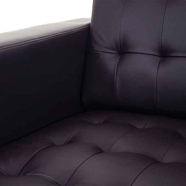 Lounge-fåtölj i syntetiskt material i kaffefärg med metallben, modern design 04_0003125 Metall