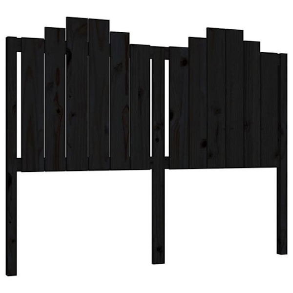 Hovedgærdet til soveværelse, møbel 146 x 4 x 110, sort fyrretræ