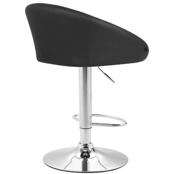 Sæt af 2 barstole højdesign i sort PVC og krommetal 10_0004347 Metall