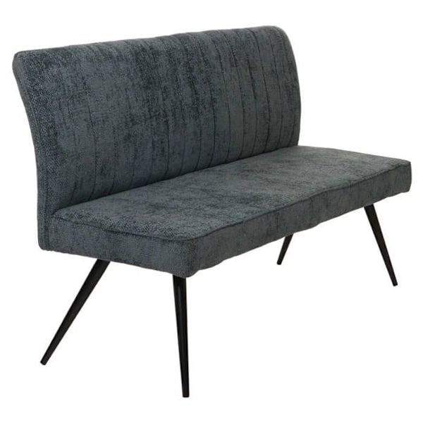 Ruokasalin penkki, jossa on sinivihreä chenille-kangas ja metallinen selkänoja, 160 cm 04_0005858 Blå