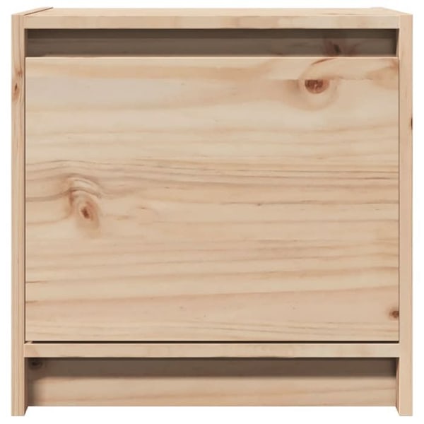 Sæt med 2 natborde med rum med dør 40 x 30,5 x 40 cm ubehandlet fyrretræ DEC034754 kastanj