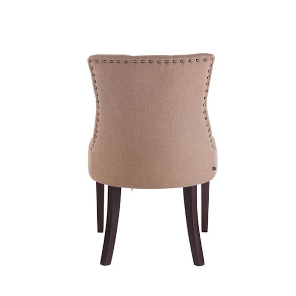 Spisebordsstol x1 antik design med polstring i taupe stof og 4 brune træben 10_0001951 kastanj