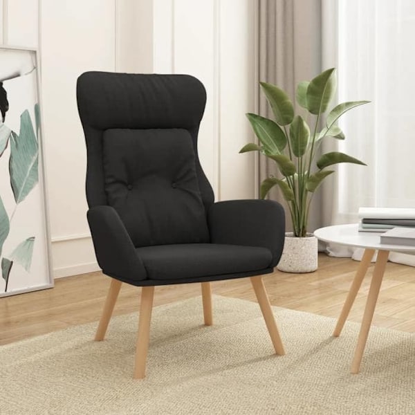Lounge fåtölj design modern svart tyg DEC026737 Svart