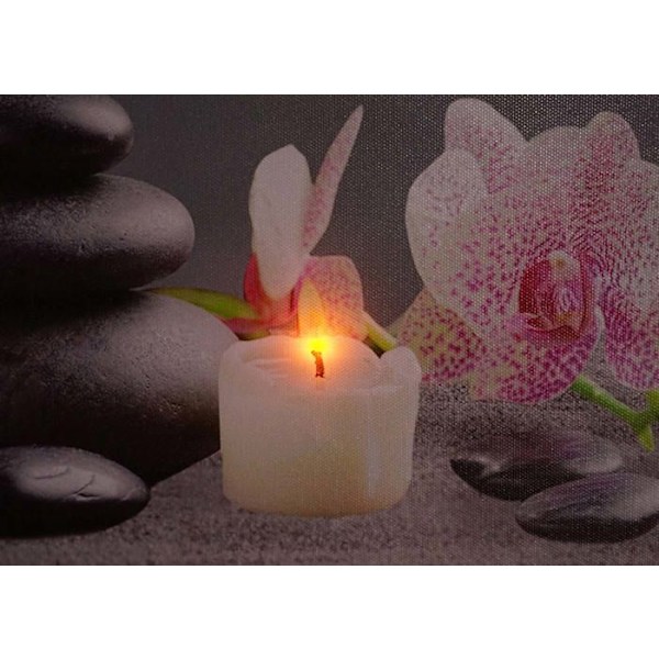 Set om 2 LED-ljusa tavlor väggtavla 40x60 cm timer Buddha + ljus 04_0000452 Flerfärgad