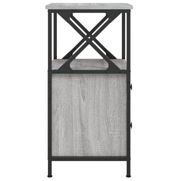 Natskab med skuffer og hylde 34 x 35,5 x 70 cm ingeniørtræ grå DEC034588 kastanj