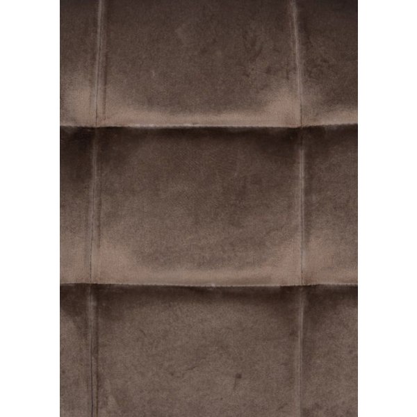 Spisestuestol x1 firkantede syninger i brun velour med sorte metalben 10_0001962 kastanj