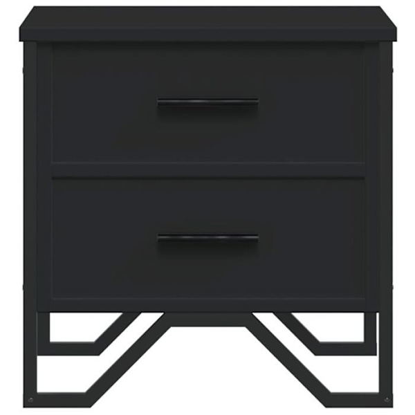 Set med 2 sängbord med lådor 40 x 41 x 40 cm svart ingenjörsträ och metall DEC035582 kastanj