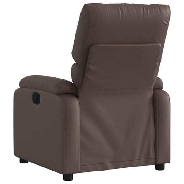 Fauteuil relax TV med elektrisk tipping funktion meget komfortabel i brun PVC DEC028430 kastanj