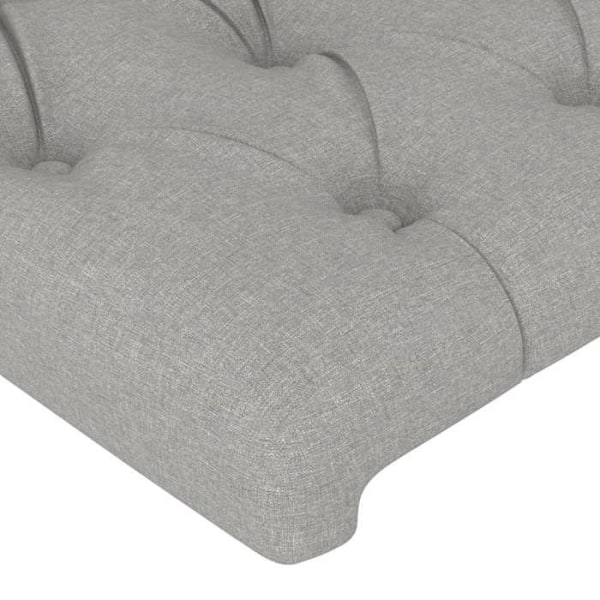 Sänggavel till sovrum med LED-möbel 183 x 16 x 78/88 ljusgrått tyg