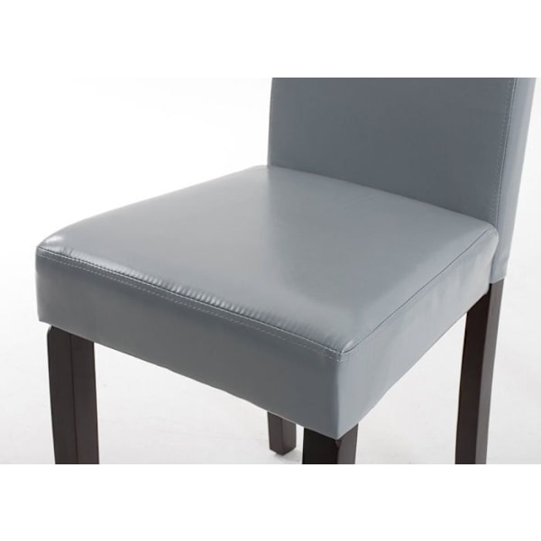 Spisestol x1 moderne design i grå PVC og brune træben 10_0002018 kastanj
