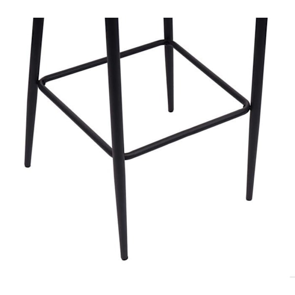 Barstol - Høj stol i gråt stof - Retro design - Metalramme