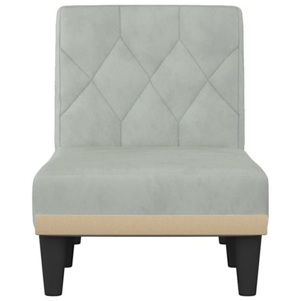 Meridienne chaise longue til indendørs tre positioner convertible i grå fløjl DEC026175 Grå