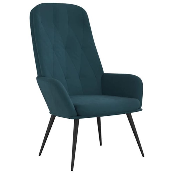 Moderne højrygget lounge sæde sofa i blå velour DEC026651 Blå