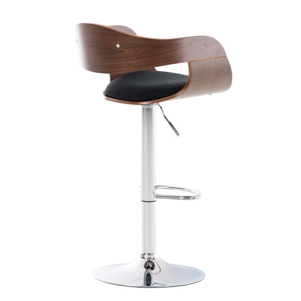 Pakke med 2 design barstole i skandinavisk stil i sort stof med struktur i valnøddefarvet træ 10_0004248 kastanj