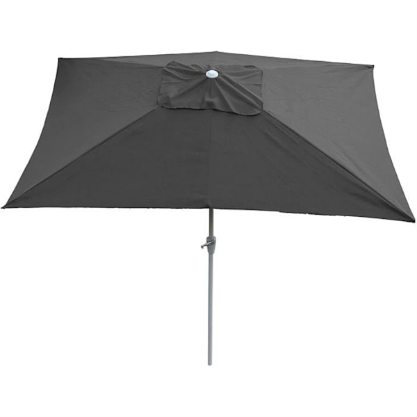 Havemøbelparasol 2 x 3m rektangulær hældbar polyester/aluminium 4,5kg antracit