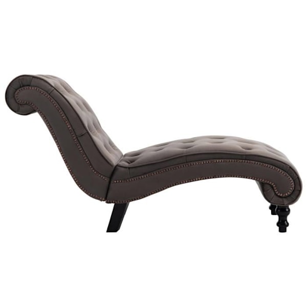 Meridienne chaise longue sisätiloihin harmaa sametti nappiholkit DEC026222 Grå