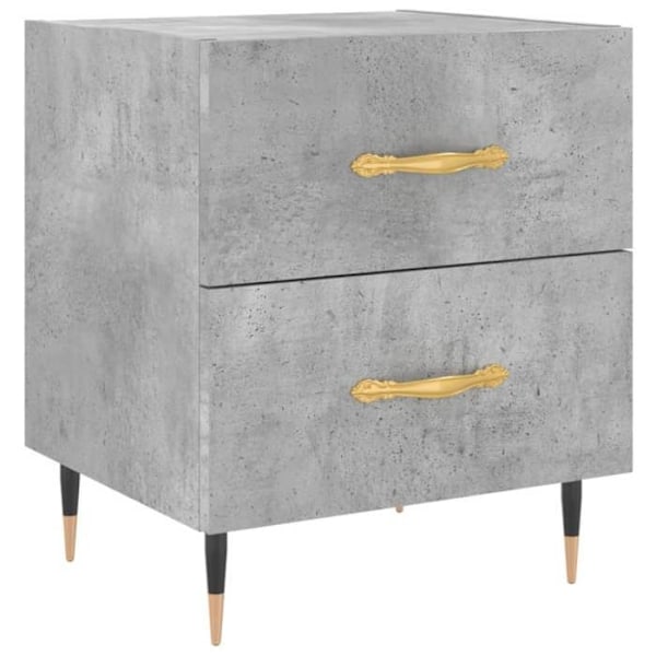 Sæt med 2 sengeborde med to skuffer 40 x 35 x 47,5 cm grå ingeniørtræ og jern DEC035910 kastanj