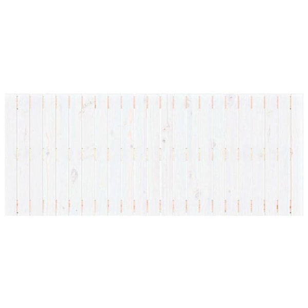 Hovedgærde til seng, soveværelse, vægmonteret møbel, paletstil, 147 x 3 x 60 cm, massiv hvidt træ