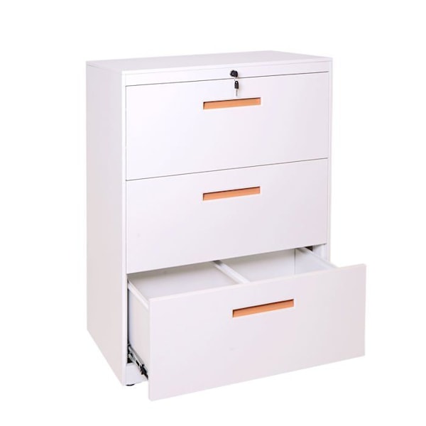 Toimisto kaappi teräksinen A4-lokerot lukittava 103 x 76 x 46 valkoinen