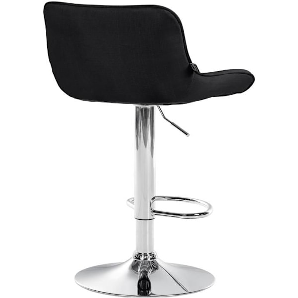 Sæt med 2 barstole x1 med dekorative syninger i sort stof, krom metal trompetfod 10_0004460 Metall
