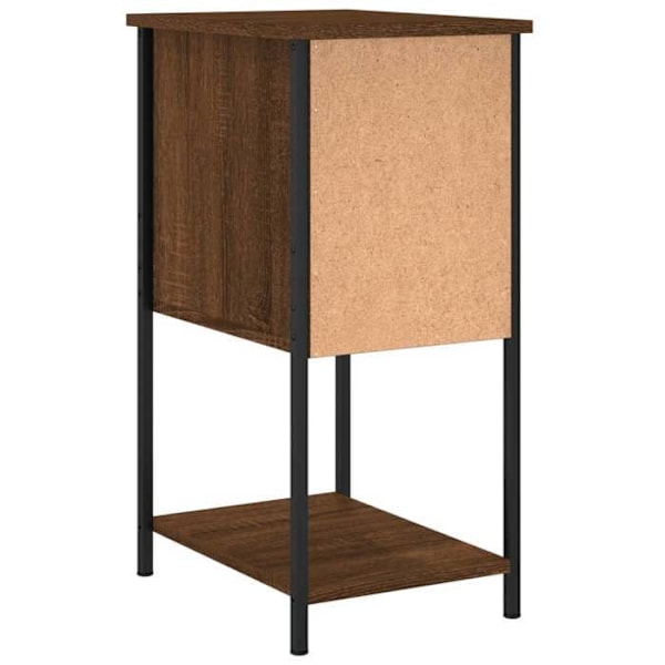 Sæt af 2 natborde med to skuffer 32 x 42 x 70 cm ingeniørtræ i brun og jern DEC035823 kastanj