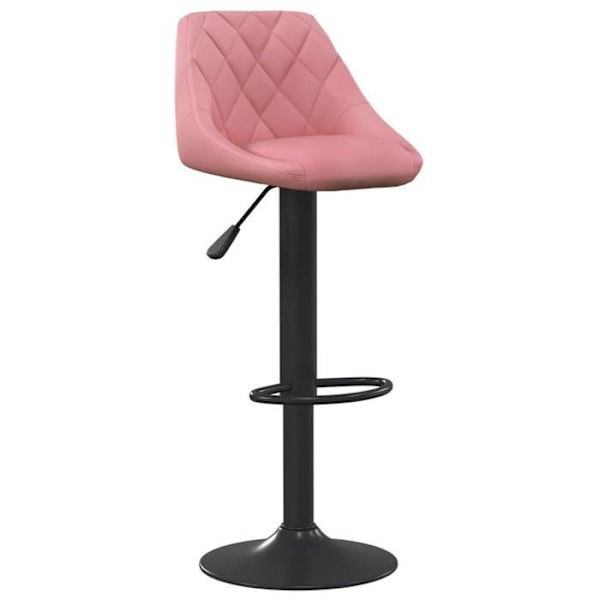 Sæt med 2 barstole høje stole i rosa velour med diamantsting og sort stål DEC029841 Svart