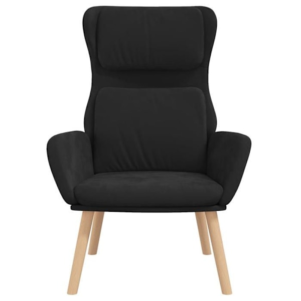 Lounge stol, moderne design, sort velour, DEC026747 Svart
