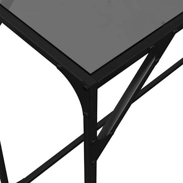 Bordkonsole med glas- og sort stål top 98 x 35 x 81 cm DEC031345 Svart