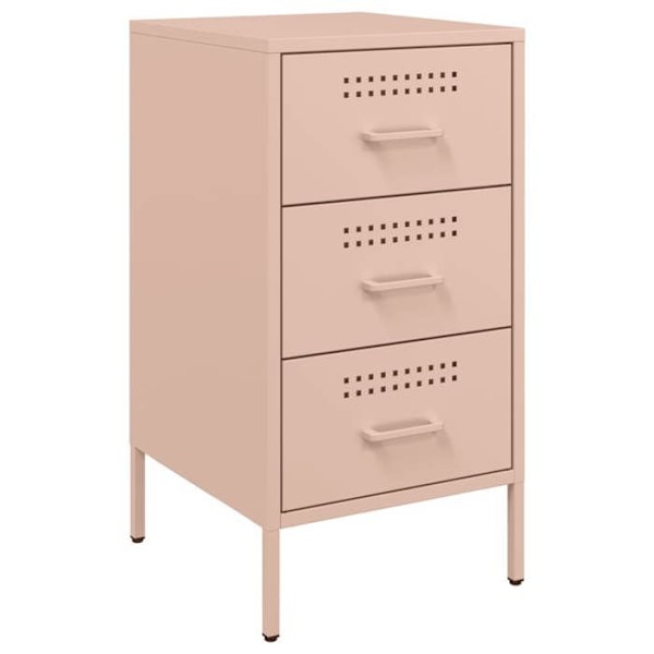 Natskuffe med 3 skuffer 36 x 39 x 68 cm stål rosa DEC034567 Rosa