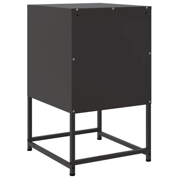 Sæt af 2 natborde med rum med dør 36 x 39 x 60,5 cm sort stål DEC035485 Svart