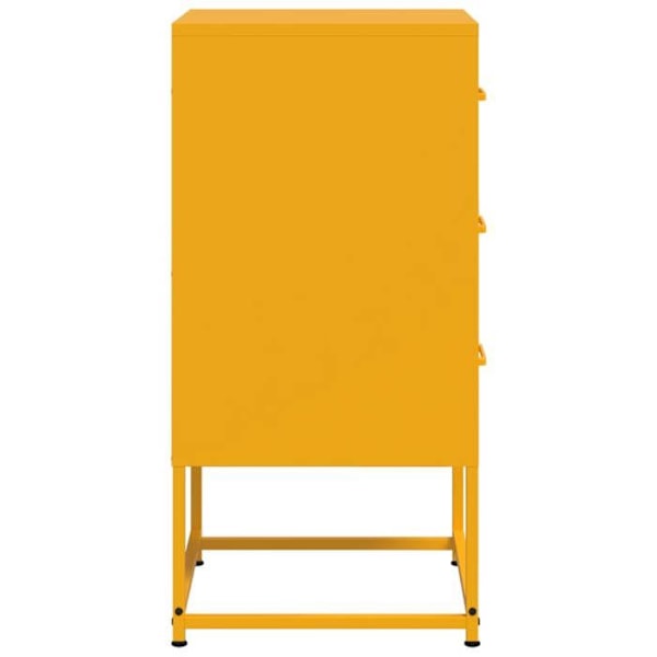 Nattestativ med 3 skuffer 36 x 39 x 78 cm gul metal DEC034100 Gul