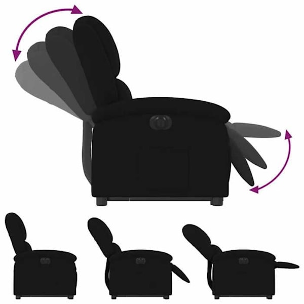 Fauteuil relax TV med elektrisk løftfunktion meget komfortabel i sort velour DEC028513 Svart