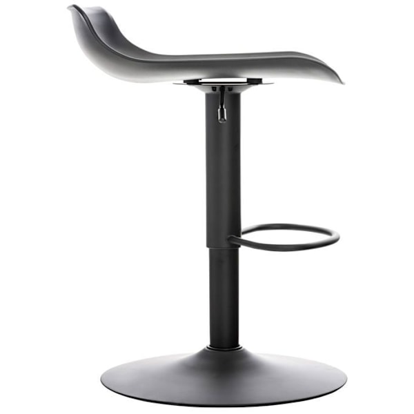 Barstole x4 med fodstøtte, højdejusterbart, moderne design i sort plastik og sort metal 10_0004498 Metall
