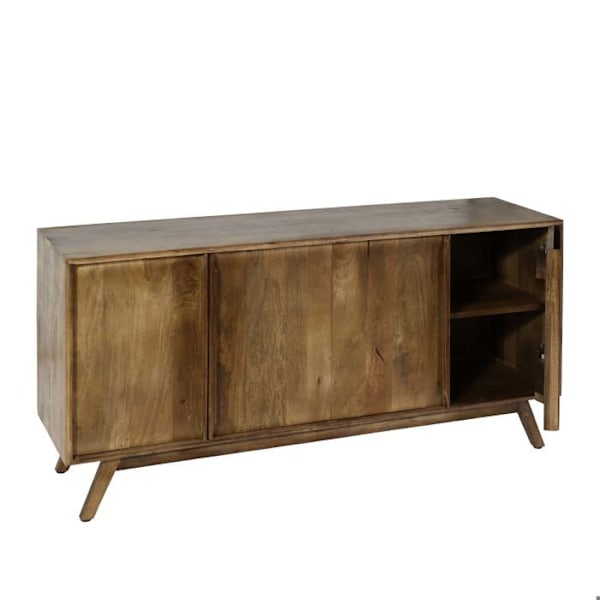 Buffet, jossa on 4 osastoa ja 4 hyllyä mangopuusta, 72x146x43 cm 04_0005991 kastanj