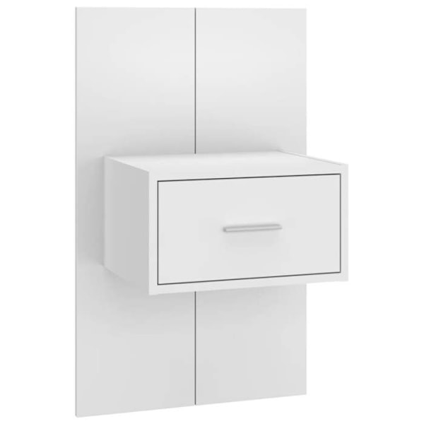 Væghylde med skuffe 48,5 x 32,5 x 80 cm i hvid ingeniørtræ DEC034217 Vit