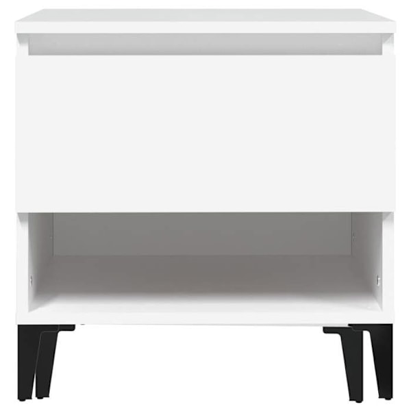 Side table end of sofa nightstand with drawer 50 x 46 x 50 cm engineering wood white DEC032358 Vit