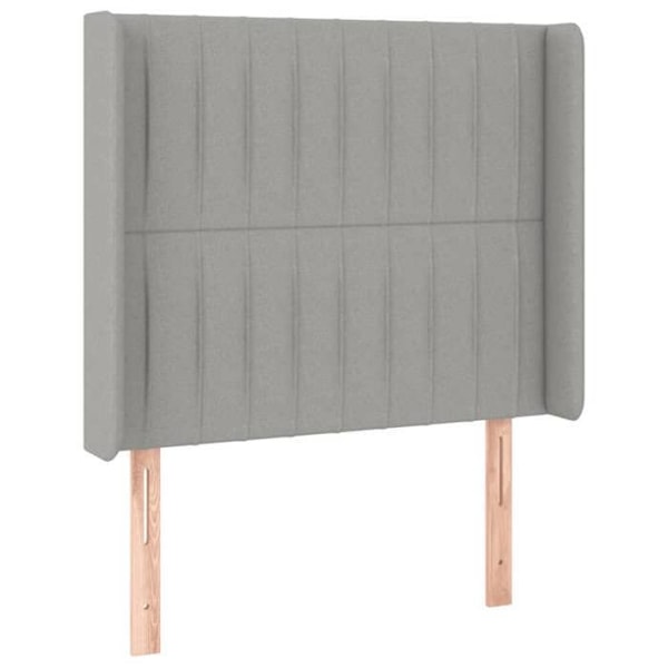 Hovedgavl til soveværelse med LED-møbler 103 x 16 x 118/128 cm lys grå stof TDL0201433 Grå