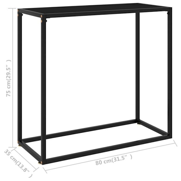 Entréemøbel konsolbord design elegant 80 x 35 x 75 cm hærdet glas og stål DEC032168 Flerfärgad