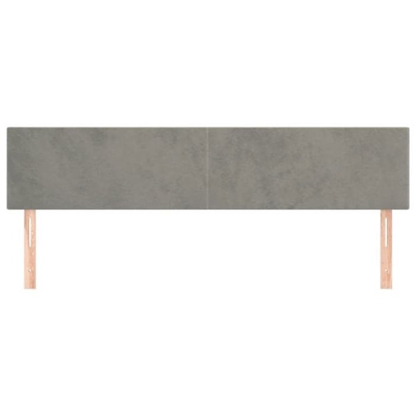 Sengegavl tilbehør til soveværelse møbel i 2 dele 90 x 5 x 78/88 cm lysegrå velour TDL0206403 Grå