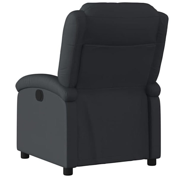 TV-loungefåtölj med elektrisk vinkelfunktion, mycket bekväm i äkta läder svart DEC028459 Svart