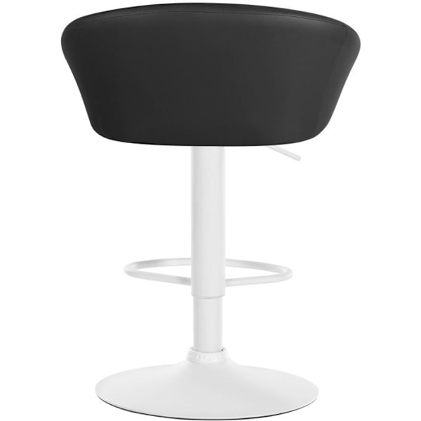 Sæde med 360° drejefunktion, justerbar højde, sort PVC, metalstel i hvid. 10_0004768 Vit