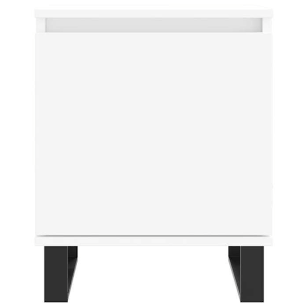Sæt med 2 natborde med skab med dør 40 x 30 x 50 cm ingeniørtræ hvid DEC034896 Vit