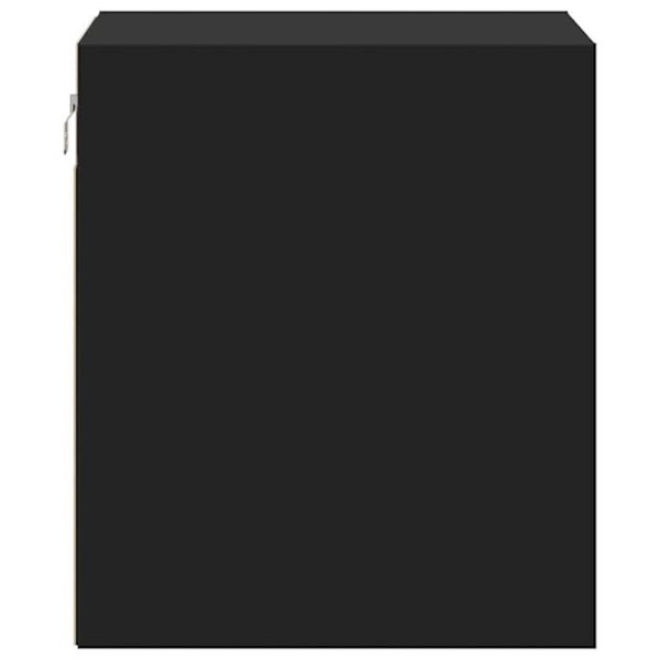 Vægmonteret natbord med LED-lys og skuffe 50 x 34 x 40 cm sort ingeniørtræ DEC034208 kastanj