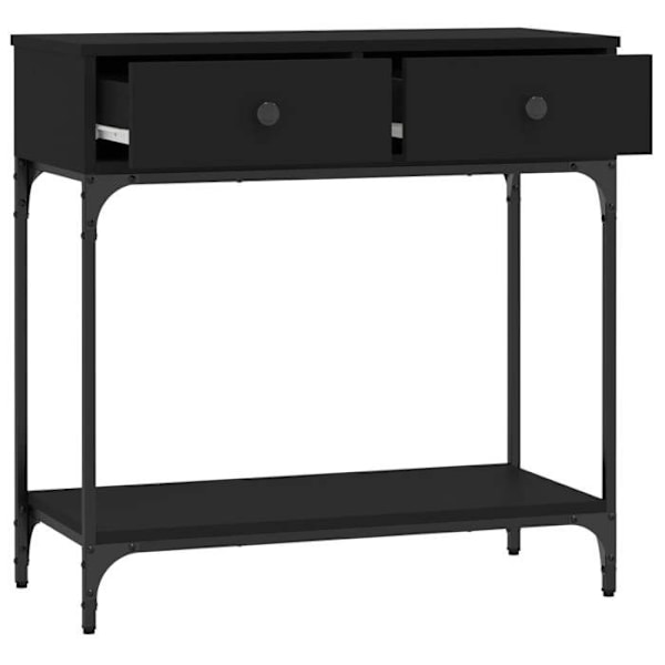 Funktionsdugligt och stilrent konsolbord med lådor 75 x 34,5 x 75 cm i svart ingenjörsträ och metall DEC032154 kastanj
