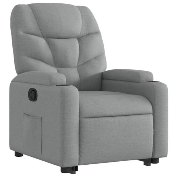 Fauteuil relax TV med komfortabel polstring og elektrisk løftefunktion i lys grå stof DEC027899 Grå