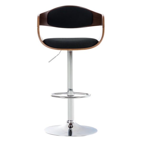Pakke med 2 design barstole i skandinavisk stil i sort stof med struktur i valnøddefarvet træ 10_0004248 kastanj